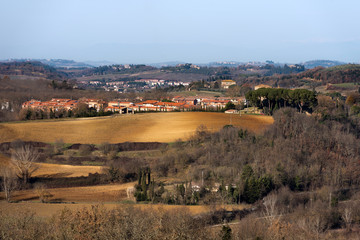Fototapeta premium Hills in Winter - Monteriggioni Siena Italy