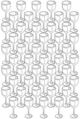 Empty glass isolated on white pattern