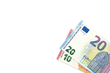 Obraz na płótnie Canvas 10 and 20 euro bank notes