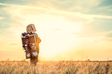 Boy at sunset