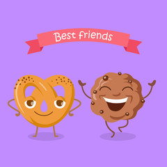 Best Friends Soft Pretzel and Chocolate Biscuit