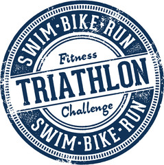 Triathlon Swim Bike Run Race Stamp