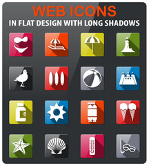beach icon set