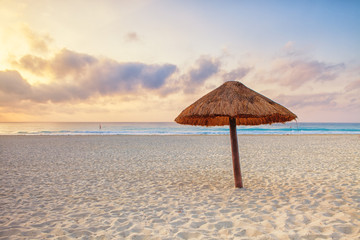 Sunrise at a Cancun Beach in the Caribbean, Mexico
