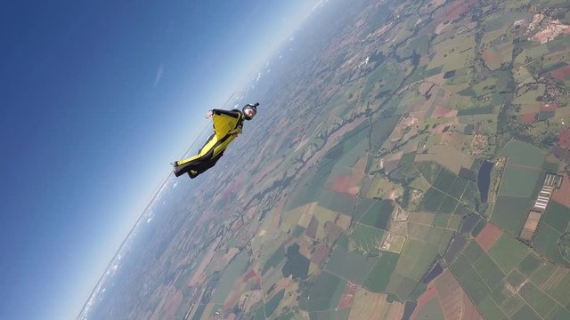 Skydiving wing suit woman
