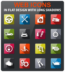car shop icon set