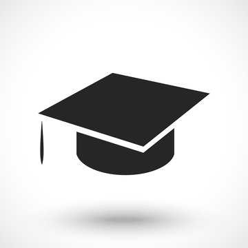 Graduation hat icon isolated on white background. Education symbol. 