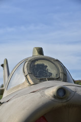 Fototapeta na wymiar The cockpit of the Lim-6b jet fighter