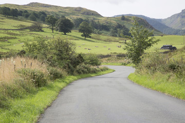 Open Road outside Keswick; Lake District; England