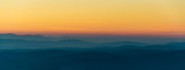 Mountain landscape at sunset