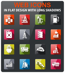 extraction of oil icon set