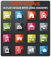 farm building icon set