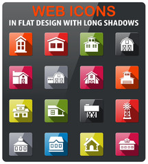 farm building icon set