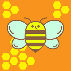 cartoon working bee