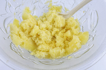 Mash potato in the making.