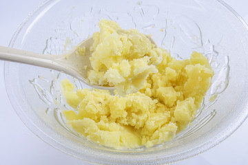 Mash potato in the making.