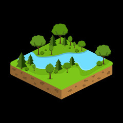 relief isometric flat icon