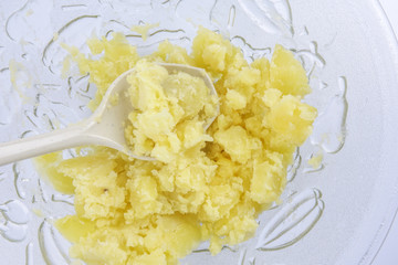 Mash potato in the making.