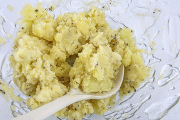 Mash potato in the making.
