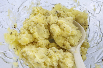 Mash potato in the making.