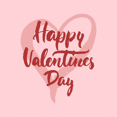 Happy Valentines Day - love lettering calligraphy phrase isolated on the background. Fun brush ink typography for photo overlays, t-shirt print, poster design