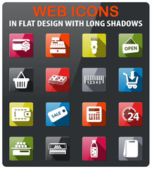 grocery store icon set