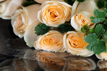 closeup roses bouquet