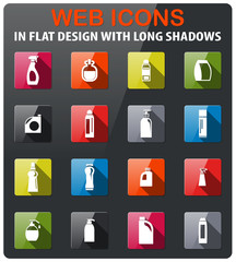 household chemicals icon set