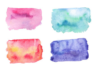 Set of watercolor spots. Abstract hand painted textures