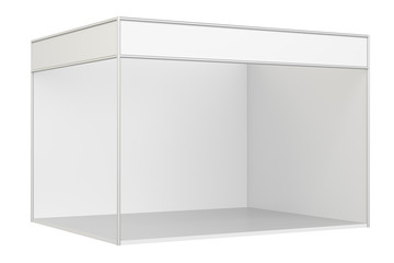 Trade show booth. 3d rendering isolated on white background