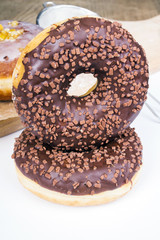 tasty donuts with chocolate