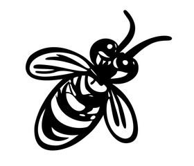 Stylized hand drawn bee. Vector graphic illustration.