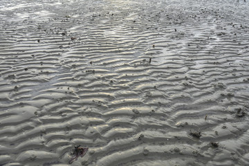 Sand pattern of a beach as background.