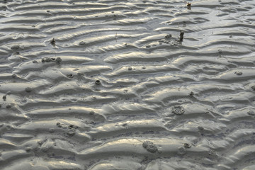 Sand pattern of a beach as background.