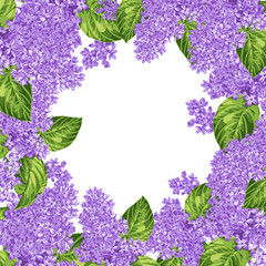 Colorful hand drawn floral background with lilac