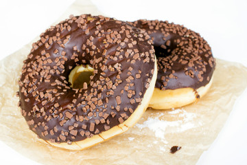 tasty donuts with chocolate
