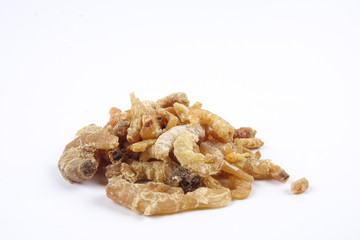 Deep fried shrimps, fritter shrimps, milanese shrimps on white background, small prawn,