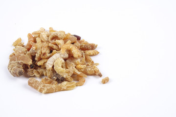 Deep fried shrimps, fritter shrimps, milanese shrimps on white background, small prawn,