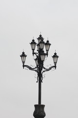 Street lamp on grey sky