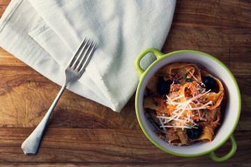 Italian pasta with cheese.