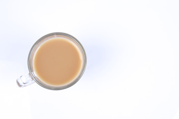 Milk tea isolated on white.
