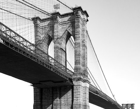 Fototapeta Brooklyn Bridge in Black and White New York City NYC