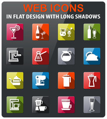 utensils for beverages icon set