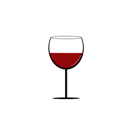Simle icon of red wine glass