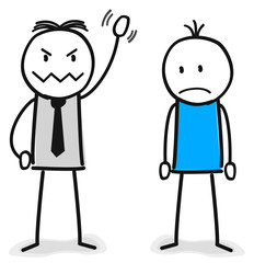 Chef gibt dem Mitarbeiter ärger und mobbt ihn