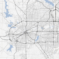 Map Fort Worth city. Texas Roads