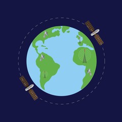 World map with satelites