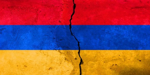A crack in the monolith. Flag of Armenia