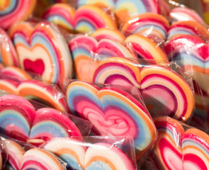 Lollipops in the shop at Christmas market