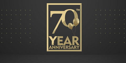 70 th year anniversary gold typography logo